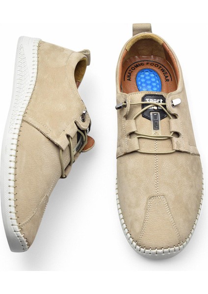 066 Tam Ortopedik Taban Hakiki Deri Nubuk Erkek Ayakkabı Günlük Erkek Ayakkabı Topuk Jelli