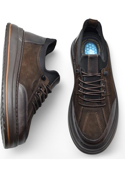 TAB550 Topuk Jelli Ortopedik Taban Hakiki Deri Erkek Ayakkabı Casual Günlük Erkek Ayakkabı POLİ Hafif Taban