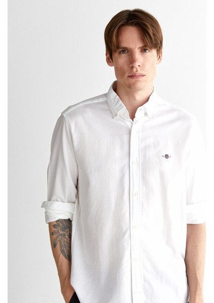 Erkek Beyaz Regular Fit Düğmeli Yaka Gömlek 3825121T.110 fırsatları