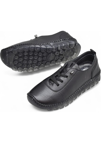 211 Tam Ortopedik Hafif Dolgu Taban Günlük Hakiki Deri Kadın Ayakkabı