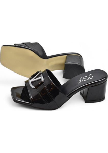 200V Düz Model 5cm Kadın Topuklu Terlik Ayakkabı Düğün Nişan Abiye