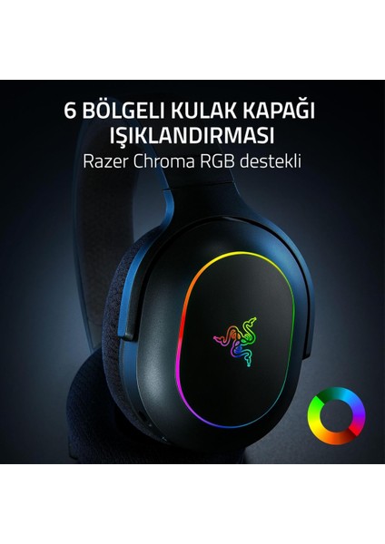 Barracuda x Chroma RZ04-05220100-R3M1 Siyah Rgb 7.1 Kablosuz Kulak Üstü Oyuncu Kulaklığı