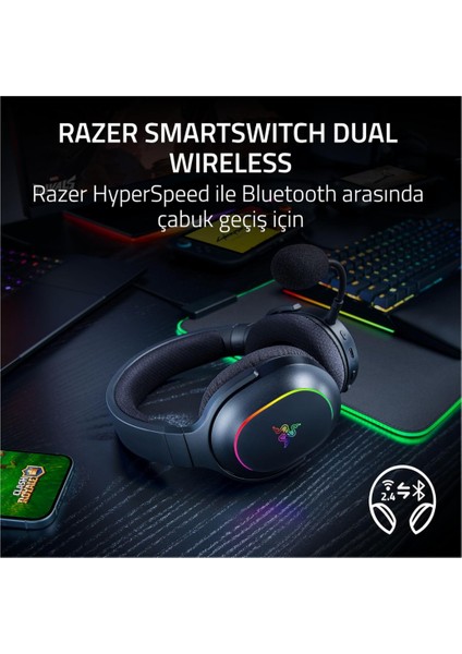 Barracuda x Chroma RZ04-05220100-R3M1 Siyah Rgb 7.1 Kablosuz Kulak Üstü Oyuncu Kulaklığı