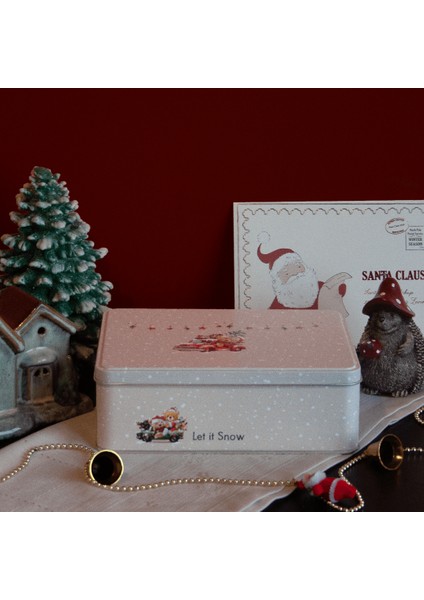 Home Let It Snow Dikdörtgen Dekoratif Metal Saklama Kutusu - Araba Model modelleri