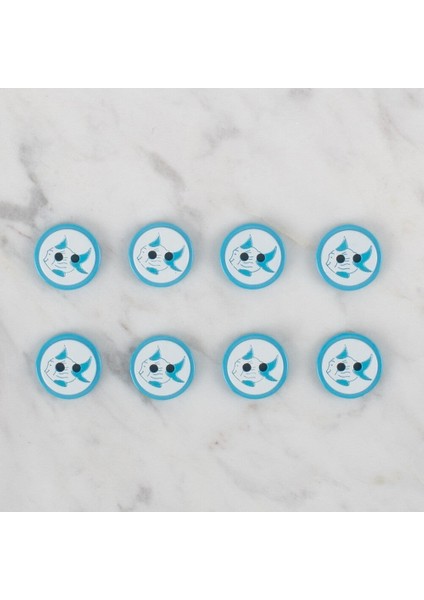 Loren Petrol Mavi 8 Li Balık Düğme - 577 fiyatları