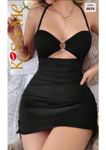 Siyah Tokalı Fantazi Elbise