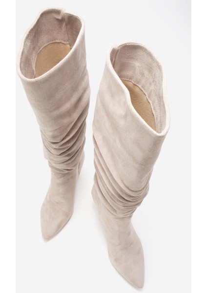 Kadın Körüklü Çizme Bej Süet fırsatları