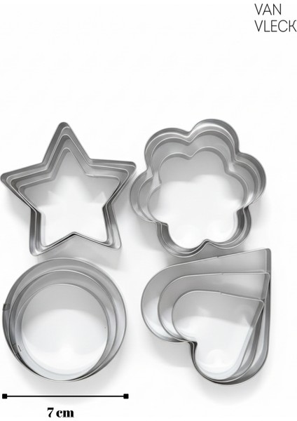 12 Parça Kurabiye Kalıbı Seti – Yıldız, Kalp, Papatya ve Yuvarlak Kalıp Şekiller fiyatları