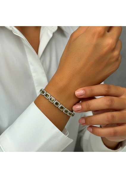 Su Yolu Yeşil Zultanit 925 Ayar Gümüş Kadın Bileklik - Doğum Günü, Sevgililer Günü, Anneler Günü, Yıldönümü Hediyesi fiyatları