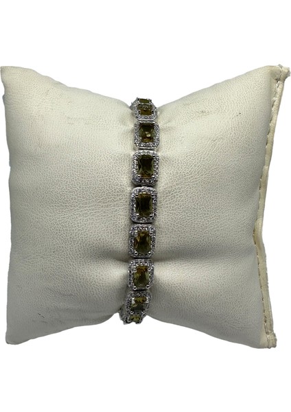 Su Yolu Yeşil Zultanit 925 Ayar Gümüş Kadın Bileklik - Doğum Günü, Sevgililer Günü, Anneler Günü, Yıldönümü Hediyesi