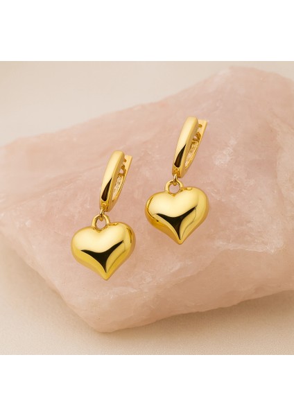 14K Altın Pofuduk Kalp Küpe, Romantik Günlük Altın Takı fiyatları