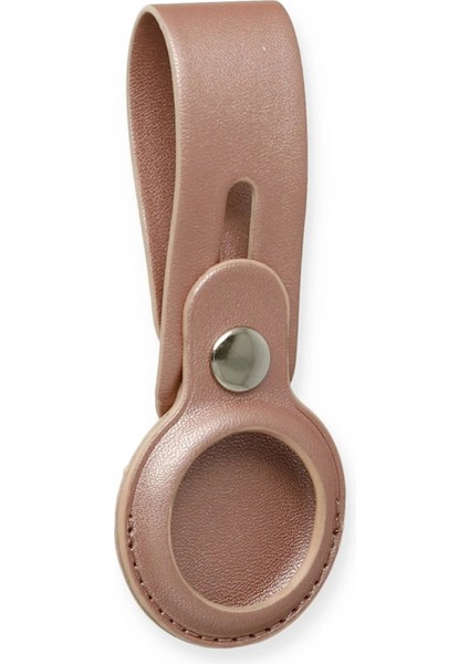 Airtag Askılı Deri Kılıf - Rose Gold