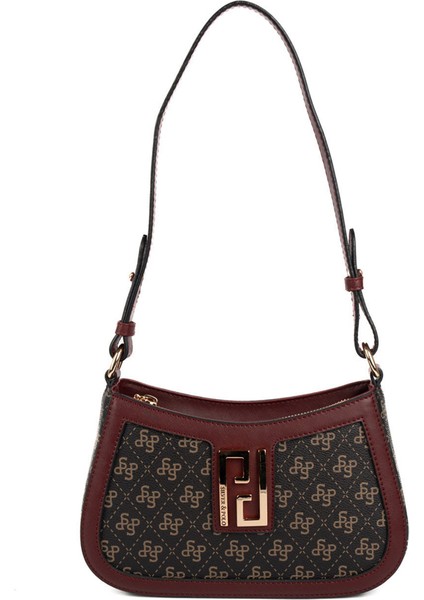 Kadın Çapraz Çanta 1132-48653 Sılver Polo Çapraz Bayan Çantası M178 Kahve Sarı-Mat Bordo