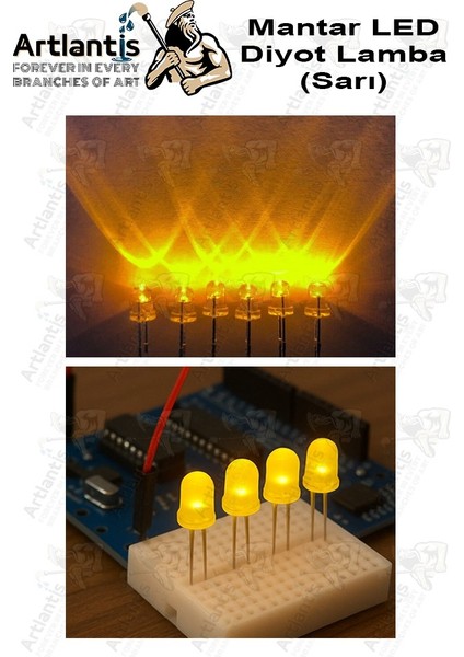 Sarı Mantar LED Diyot Lamba 150 Li 1 Paket Sarı 4.8 mm Mini Mantar LED Lamba Deney Bilim Proje Arduino Işığı fırsatları