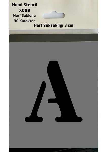 Stencil Harf Boyama Şablonu X059