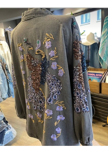 Kadın Kuşlu Taş Işlemeli Pamuk Nakışlı Kimono fiyatları