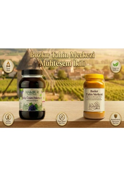 Yerli Susam Ata tohumu Taş Değirmen Tahini 935 gr & Köy Üzüm Pekmezi 950 gr(katkısız&doğal) fiyatları