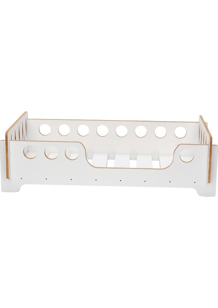 Beyaz Montessori Karyola 70X140, Beyaz Mdf, Ahşap Detaylı Güvenli Çocuk Yatağı fiyatları