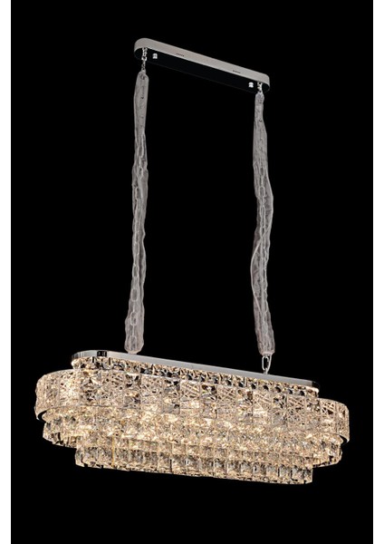 Cristalin Krom 90 cm Kristal Taşlı Modern Avize – Yemek Masası ve Salon modelleri