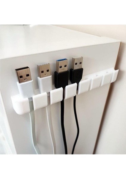 7 Kanallı Kablo Tutucu Düzenleyici Fiş Tutucu Kablo Sabitleyici 3D Bakı