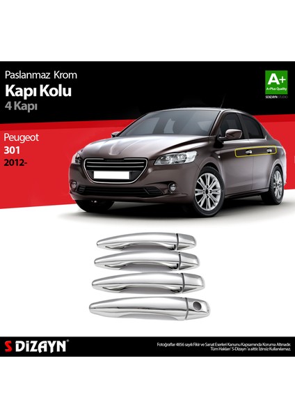 Peugeot 301 Krom Kapı Kolu 4 Kapı 2012-2017 indirimleri