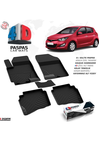Hyundai i20 4D Havuzlu Paspas 2009-2014 A+Kalite