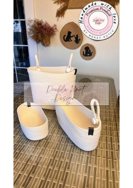 3lü Organizer Tress Çok Amaçlı Düzenleyici Sepet Havlupan Banyo Dekoratif