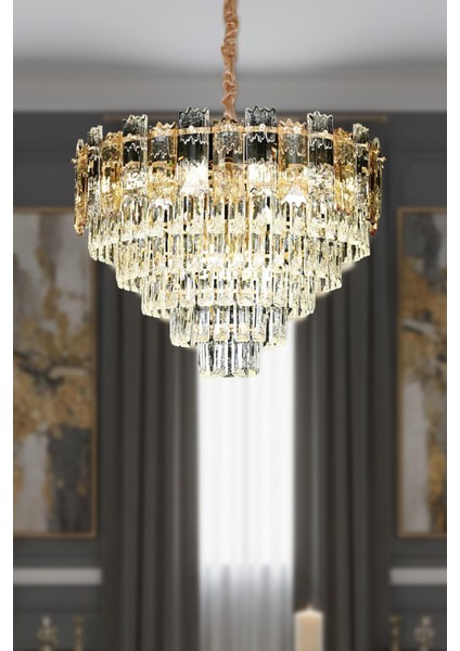 Artemis Gold 50 cm Kristal Avize – Salon ve Oturma Odası