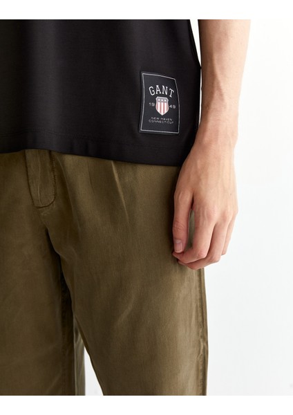 Erkek Siyah Relaxed Fit Bisiklet Yaka Logolu T-Shirt 2325124T.5 indirimleri