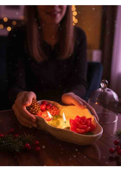 Dekoratif Mermer Desenli Ev,ofis,hediyelik Büyük Mum Aranjman Tabağı modelleri