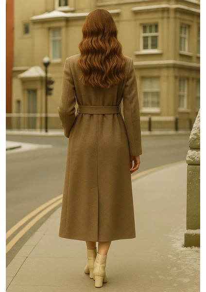 Kadın Kruvaze Premium Vizon Kaşe Kaban indirimleri