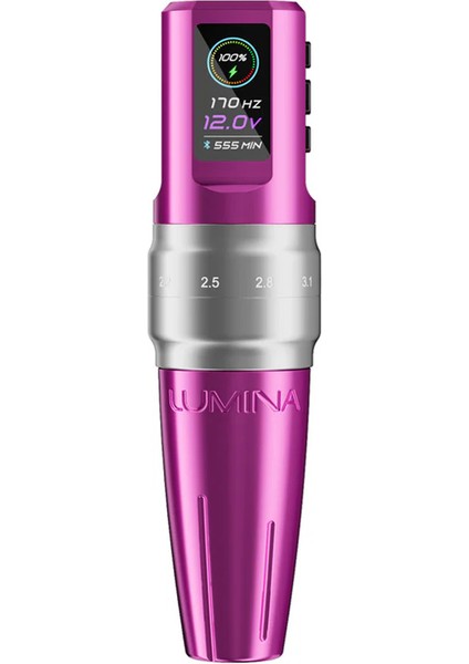 P3 Pro Lumina Fushia Wireless Battery Adjustable Stroke Tattoo Machine