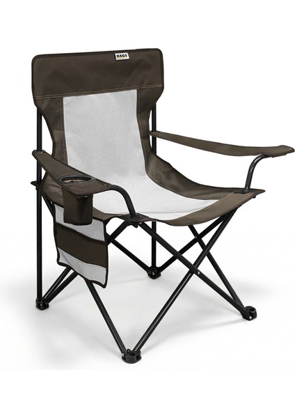 Kamp Sandalyesi, Outdoor, Plaj Piknik Için Katlanır Kamp Sandalyesi Standart Boy - Kahverengi