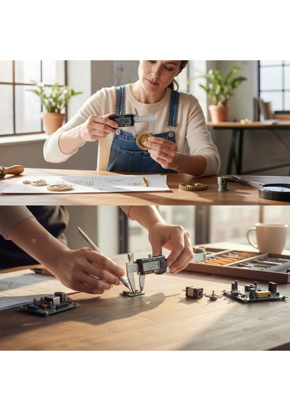 Dijital Kumpas LCD Ekranlı (0.01-12 Mikron Hassasiyet) 0.0005 Inç Metal 150 mm Derinlik Ölçüm Aleti fırsatları