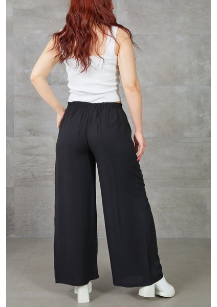 Kadın Bol Paça Rahat Kalıp Beli Lastikli Salaş Pantolon fırsatları