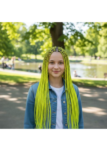 Afrika Örgüsü ve Rasta Için Sentetik Saç / Neon Sarı