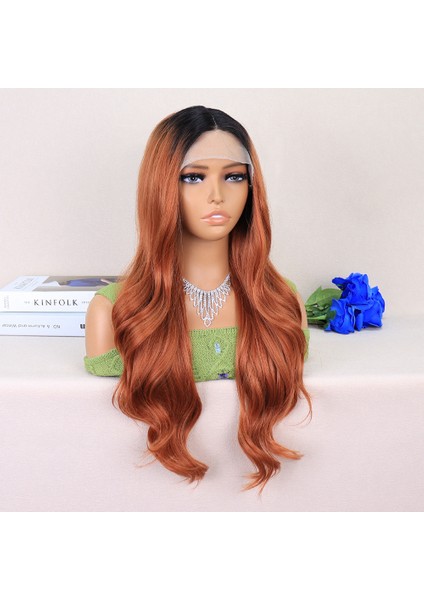 Siyah / Açık Bakır Ombreli Dalgalı Uzun Boy Tül Peruk fiyatları