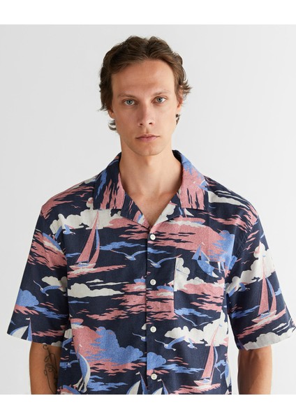 Erkek Lacivert Relaxed Fit Klasik Yaka Desenli Gömlek 3250048.423 fırsatları