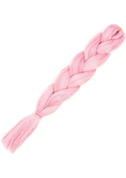 Simli Şeker Pembesi Örgülük Saç 100 Gr.