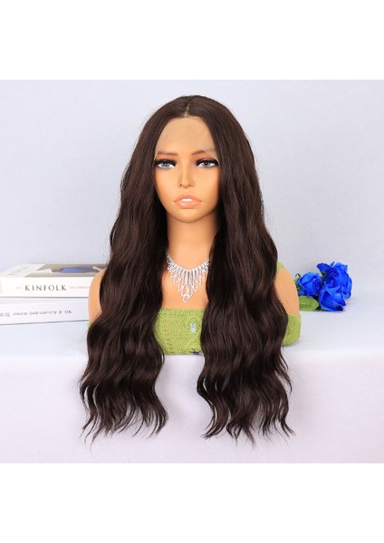 Koyu Kahverengi Dalgalı Tül Peruk modelleri
