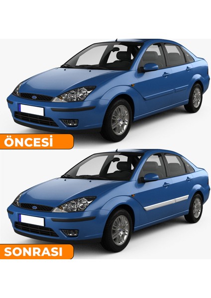 Ford Focus 1 Krom Yan Kapı Çıtası 4 Prç 1998-2005
