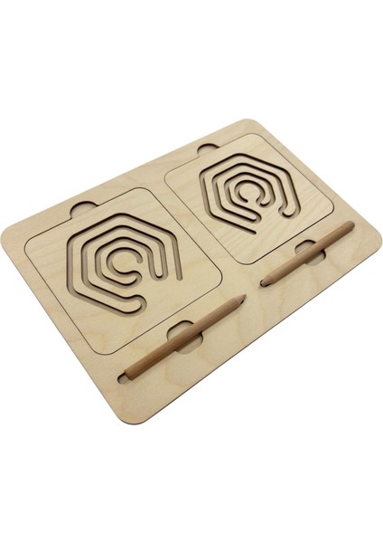 Ahşap Sağ ve Sol El Koordinasyon Oyunu, Iki El Çizgi Çalışması, Geometrik Desenler, 5'li Çizim Seti fiyatları