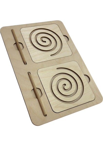 Ahşap Sağ ve Sol El Koordinasyon Oyunu, Iki El Çizgi Çalışması, Geometrik Desenler, 5'li Çizim Seti fırsatları