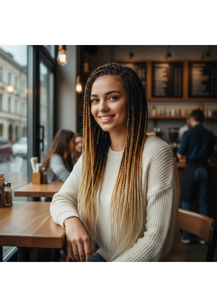 Afrika Örgüsü ve Rasta Için Sentetik Ombreli Saç / Siyah / Karamel / Platin