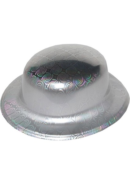 Gümüş Renk Hologramlı Plastik Yuvarlak Melon 27X24 cm