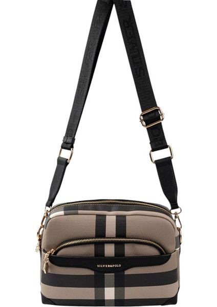 Kadın Çapraz Çanta 1201-48529 Sılver Polo Çapraz Bayan Çantası MK80 Kahve-Mat Siyah