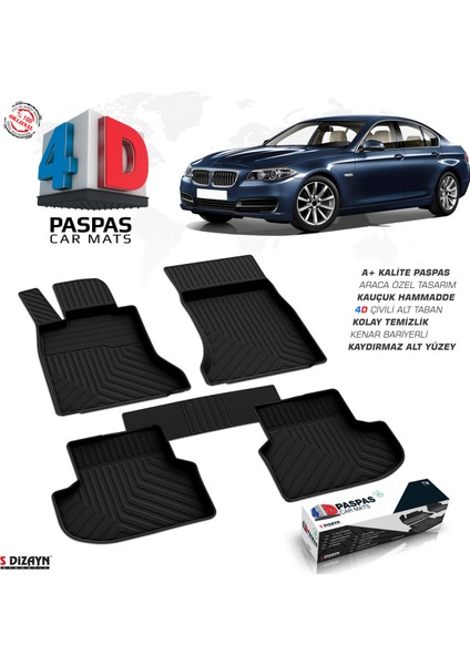 Bmw 5 Serisi F10 Makyajlı 4D Havuzlu Paspas 2013-2016 A+Kalite