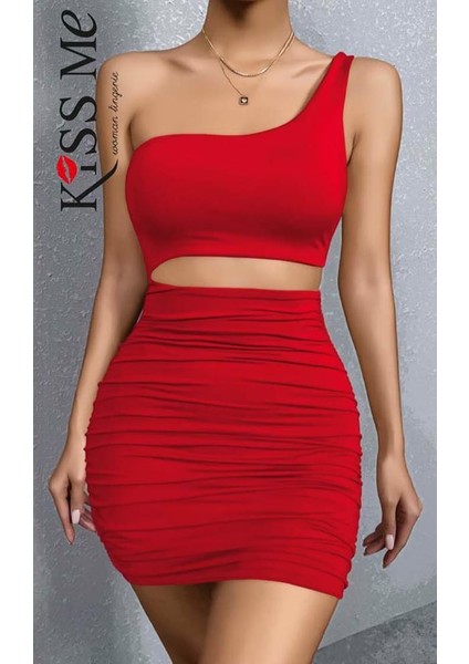 Tek Omuzlu Dekolteli Fantazi Elbise