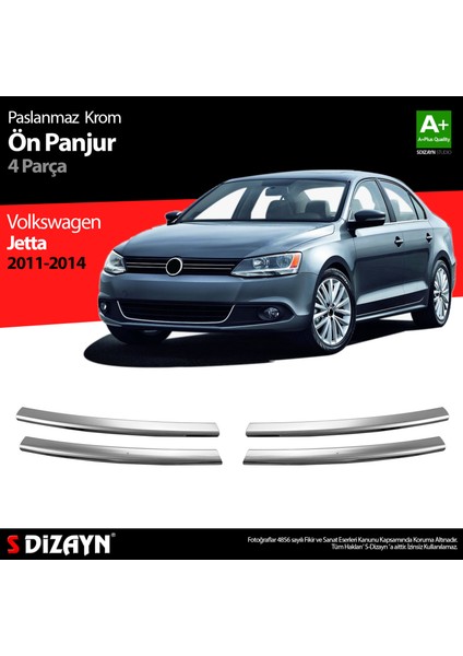 VW Jetta Krom Ön Panjur 4 Prç. 2011-2014