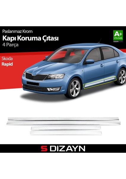 Skoda Rapid Kapı Koruma Çıtası Krom 2013-2017 modelleri